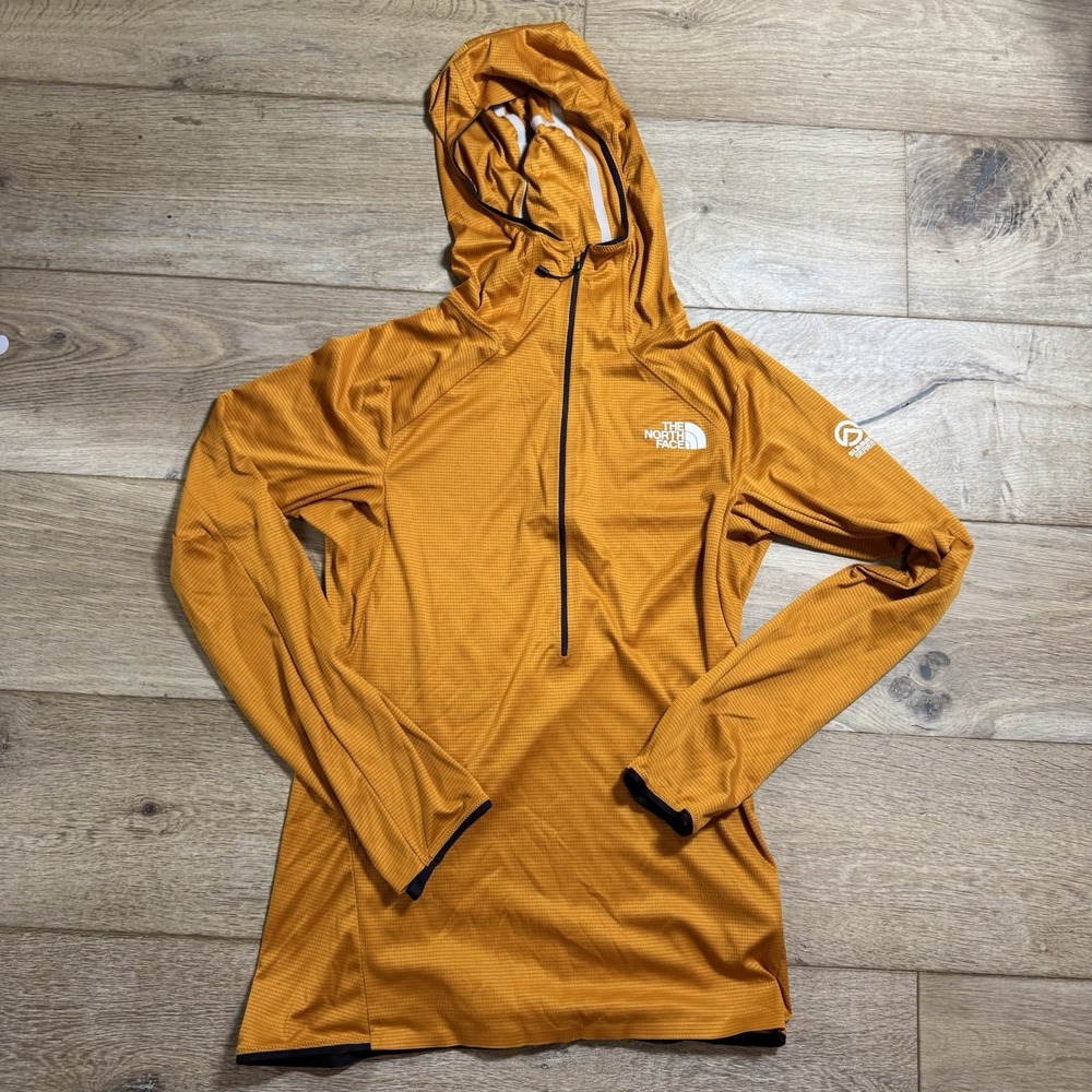The North Face Summit Series Hoodie Women's Small Orange Quarter Zip Grid